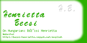 henrietta becsi business card